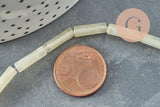 Perles tube jade naturel vert très clair, création bijoux perle pierre naturel,13mm, fil de 30 perles x1 (G4160)