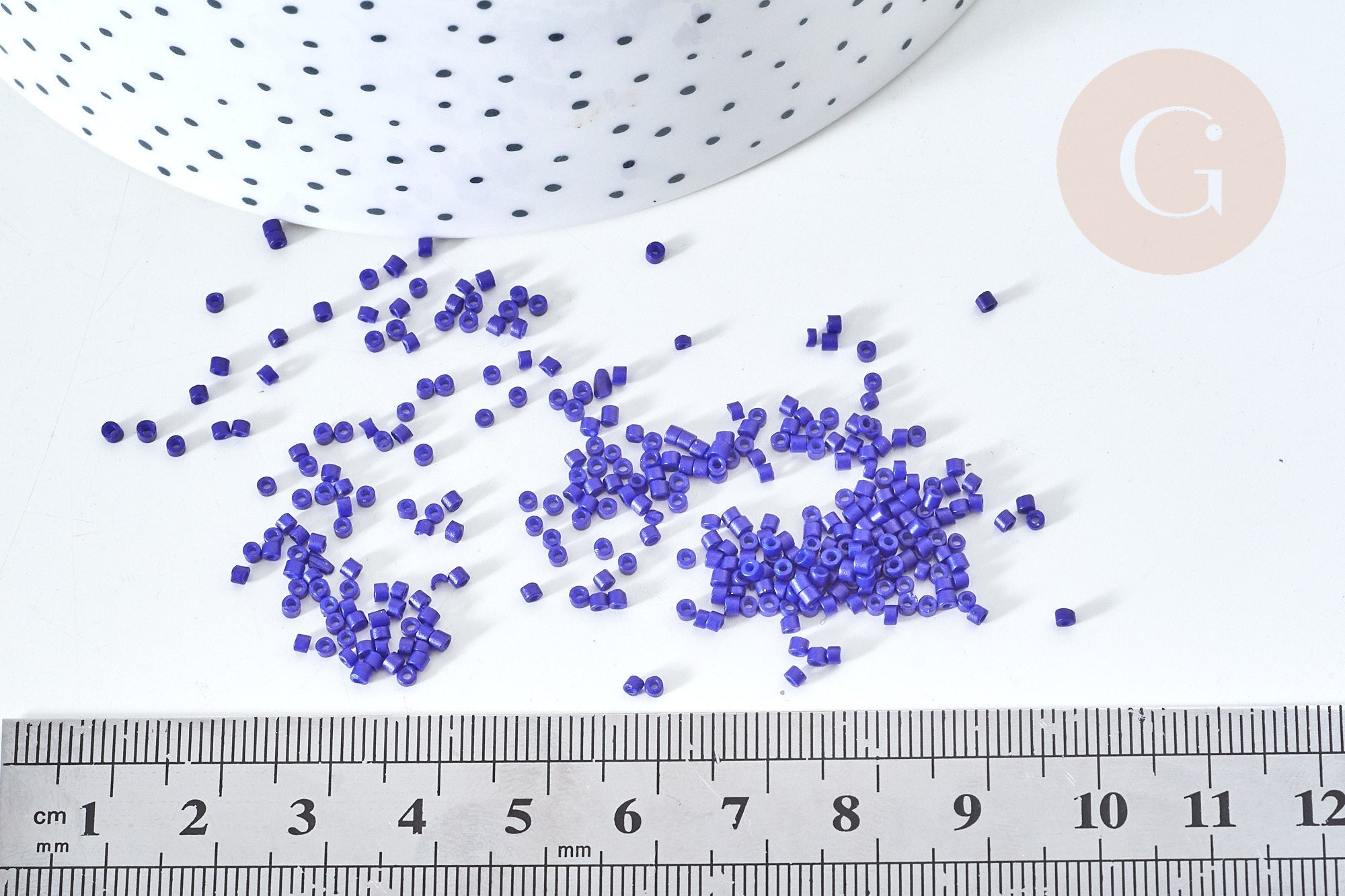 Perles tube verre bleu roi façon Delica miyuki, x1 sachet de 8g (G7769)