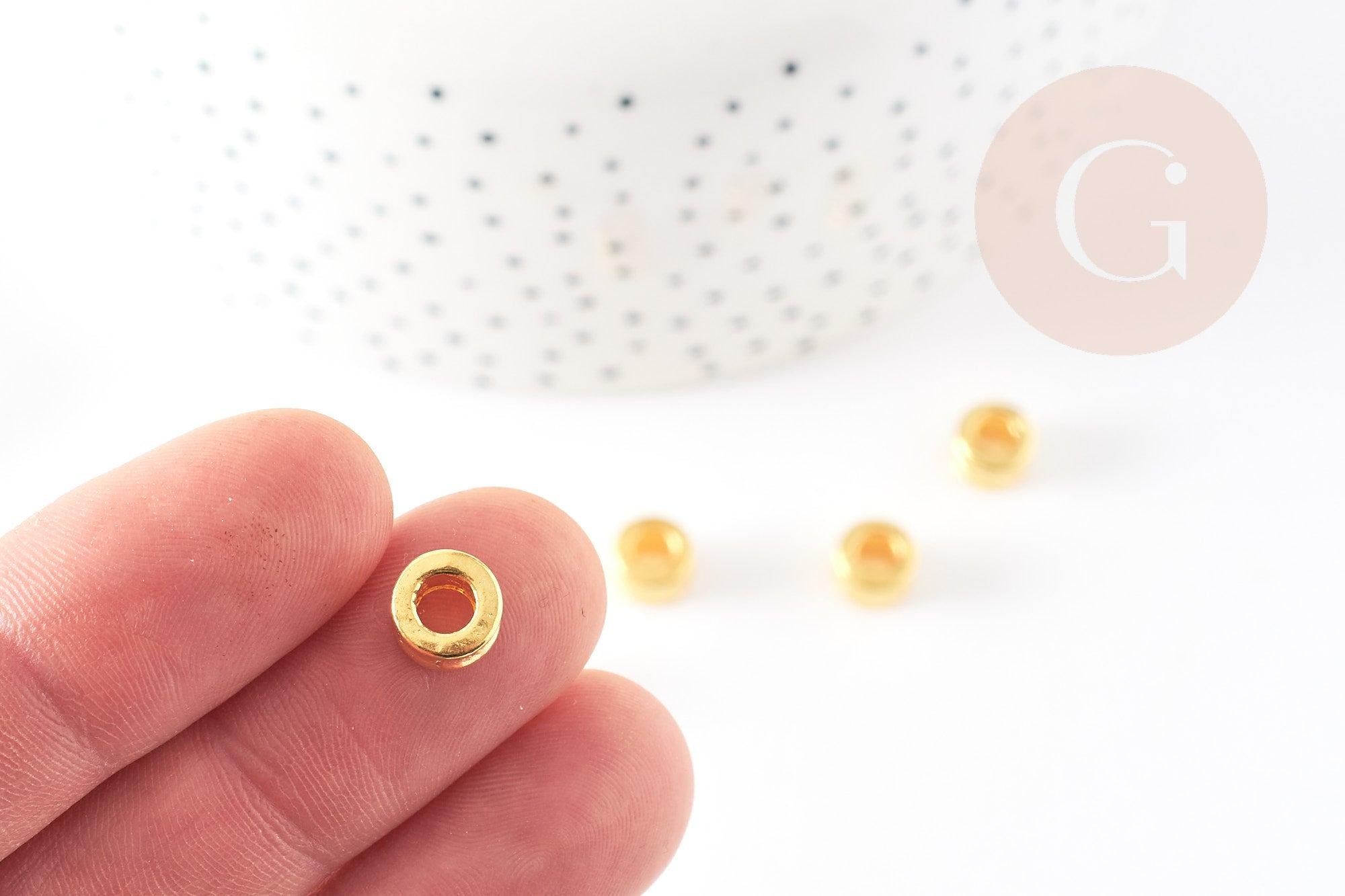 Perles tube zamac dorés 8mm ,perles intercalaires, x10 (G0030)