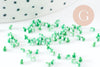 Petite Perle rocaille rayé vert blanc 1.5x2mm, x10gr (G9428)
