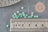 Petite Perle rocaille rayé vert blanc 3-3.5mm, x10gr (G11403)-Perles-Gingerlily Perles