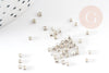Petite perles rocaille argent brillant métallisé 2mm, x 10gr (G2401)