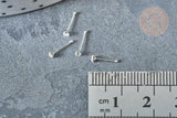 Piercing clou argent 925 massif strass avec boule d'arret 1.8mm, x1 (G7601)