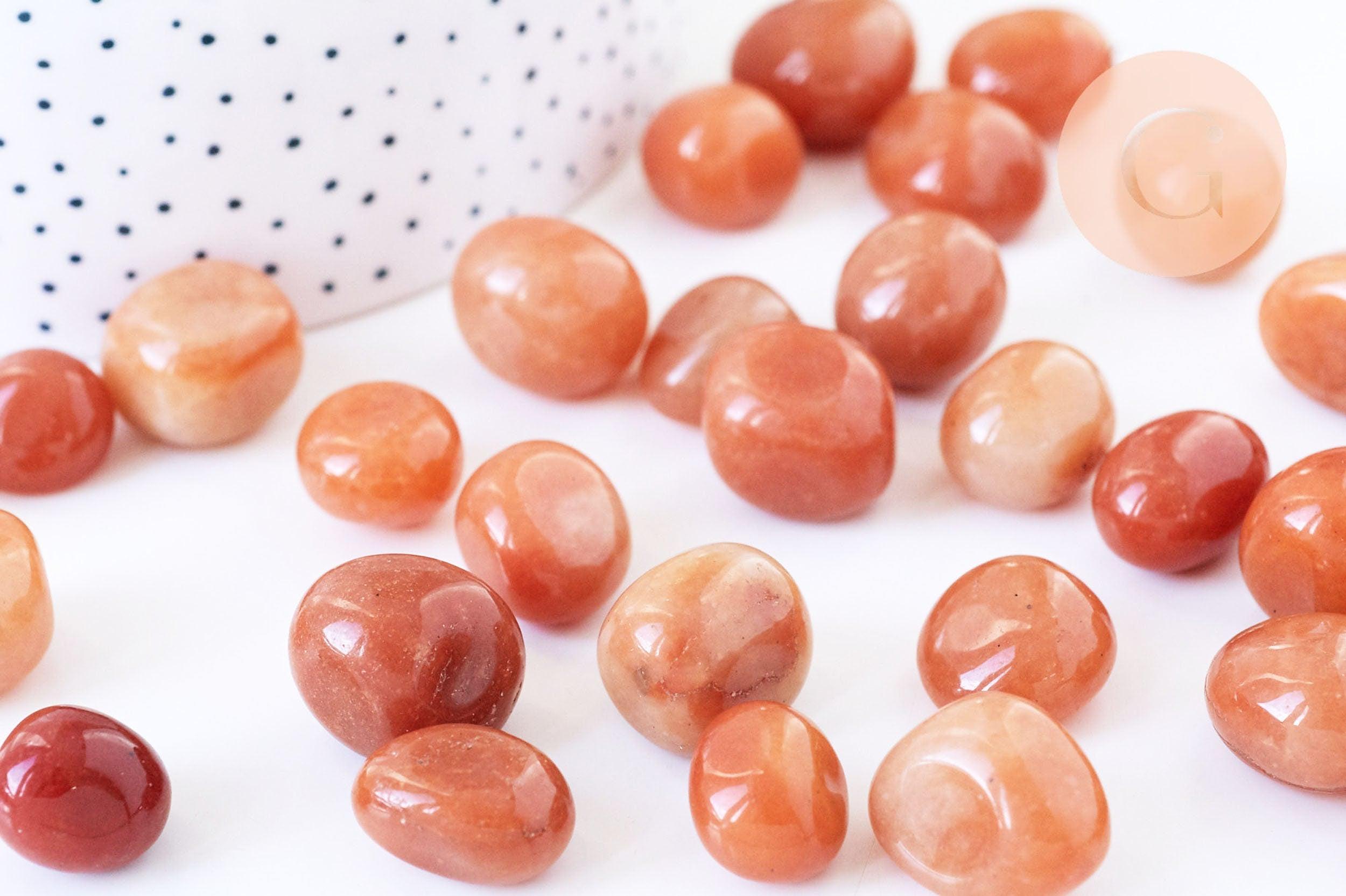 Pierre Aventurine rouge naturelle brut roulé 13-21mm, pierre naturelle, litotherapie, aventurine orange x20gr (G5781)