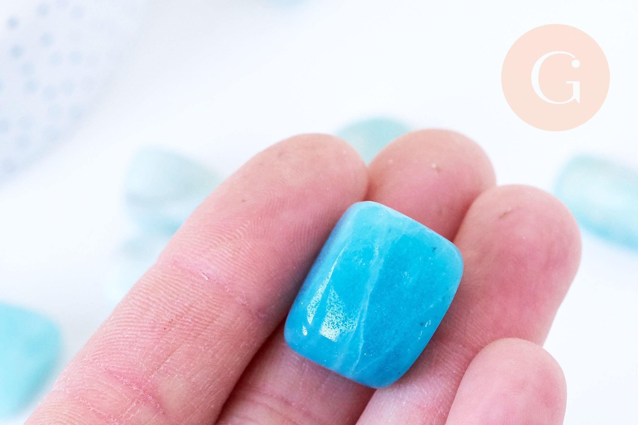 Pierre amazonite naturelle roulée 13-23mm, pierre naturelle, litotherapie, x20gr (G5772)