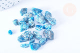 Pierre apatite bleue naturelle brute 10-35mm, pierre naturelle semi-précieuse, lithothérapie, x1 (G6454)