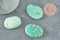 Pierre en jade d'Australie turquoise non percée 36-42mm, création pierre naturelle, x1, G6232