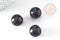 Pierre ronde obsidienne noire non percée 17.5-18mm, x1 (G4378)