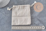 Bolsa para joyas de algodón blanco crudo 12 cm, x1 (G2376)