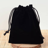 Pochette bijou velours noir rangement cadeau bijoux 12cm, x1 (G2204)