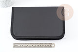 Pochette rangement outils noir rectangulaire imitation cuir 22cm, x1 (G0871)