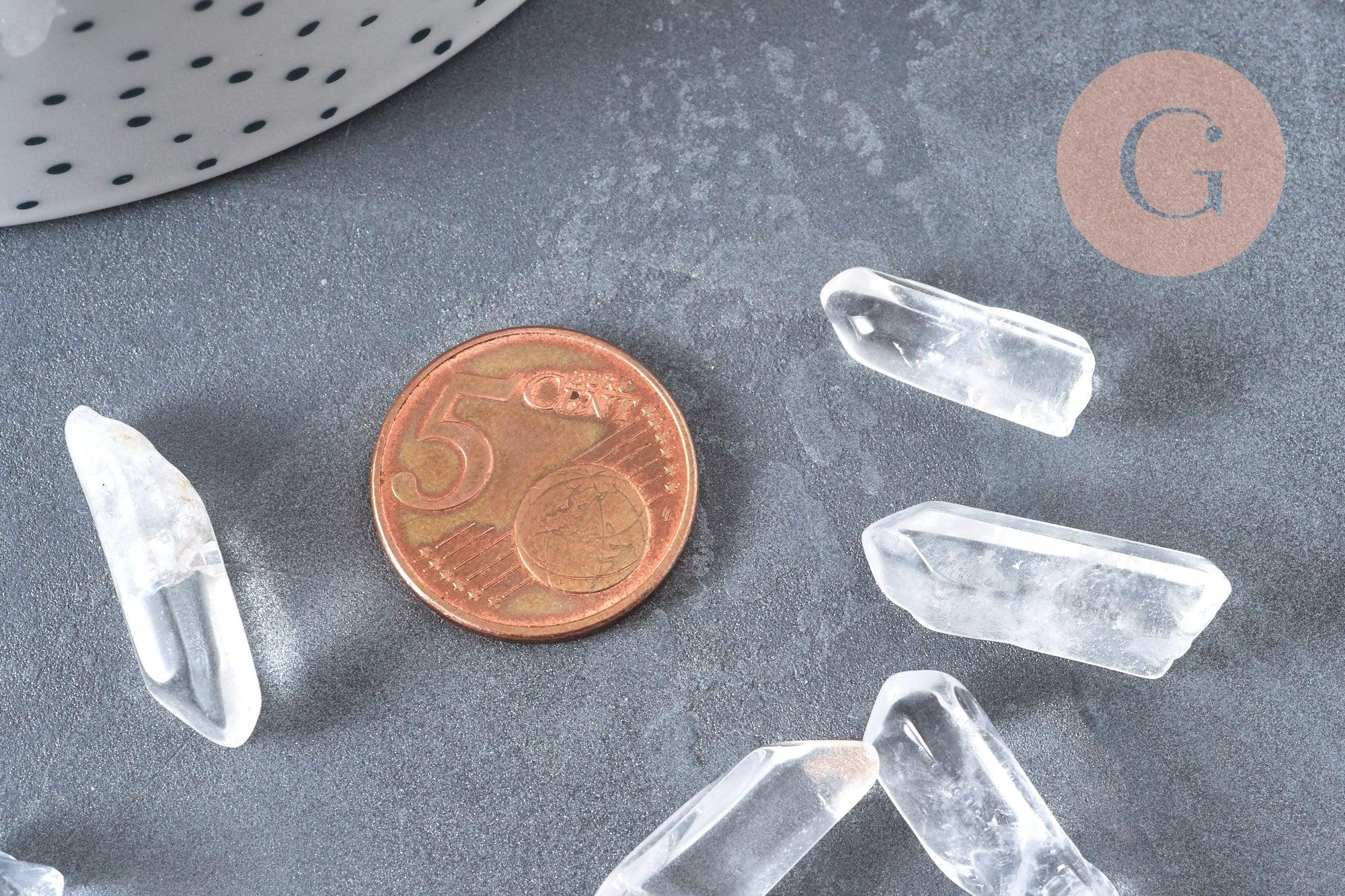 Pointe cristal de roche non percée 10-46mm, pierre brute, création bijoux,cristal, perle pierres, pierre naturelle, x1 G6842