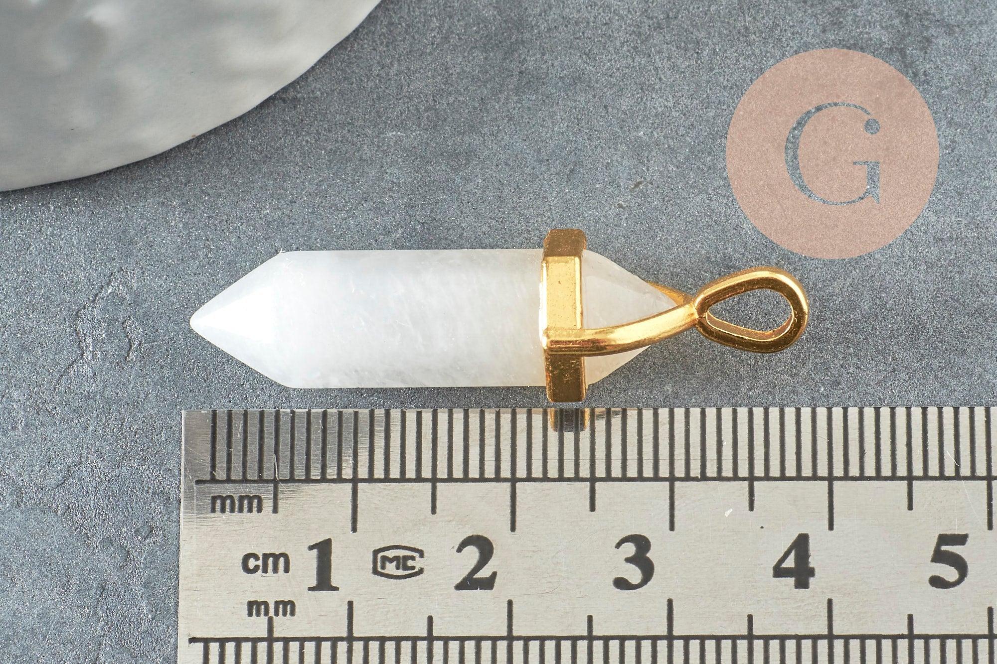 Pointe cristal transparent sans support, fournitures créatives,cristal de synthèse, pendentif pierre, cristal, pendentif cristal,30mm, x1 G2014