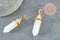 Pointe cristal transparent sans support, fournitures créatives,cristal de synthÚse, pendentif pierre, cristal, pendentif cristal,30mm, x1 G2014