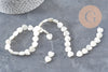 Perles coeur nacre blanche 10mm, création de bijoux nacre naturelle, fil de 40cm, x1 (G6831)