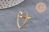 FOTO 5 VARIACIONES A REALIZAR Anillo de corazón de acero inoxidable 304 dorado IP Talla 57, x1 VÁLIDO