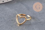 FOTO 5 VARIACIONES A REALIZAR Anillo de corazón de acero inoxidable 304 dorado IP Talla 57, x1 VÁLIDO