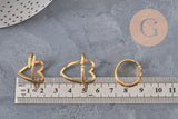 FOTO 5 VARIACIONES A REALIZAR Anillo de corazón de acero inoxidable 304 dorado IP Talla 57, x1 VÁLIDO