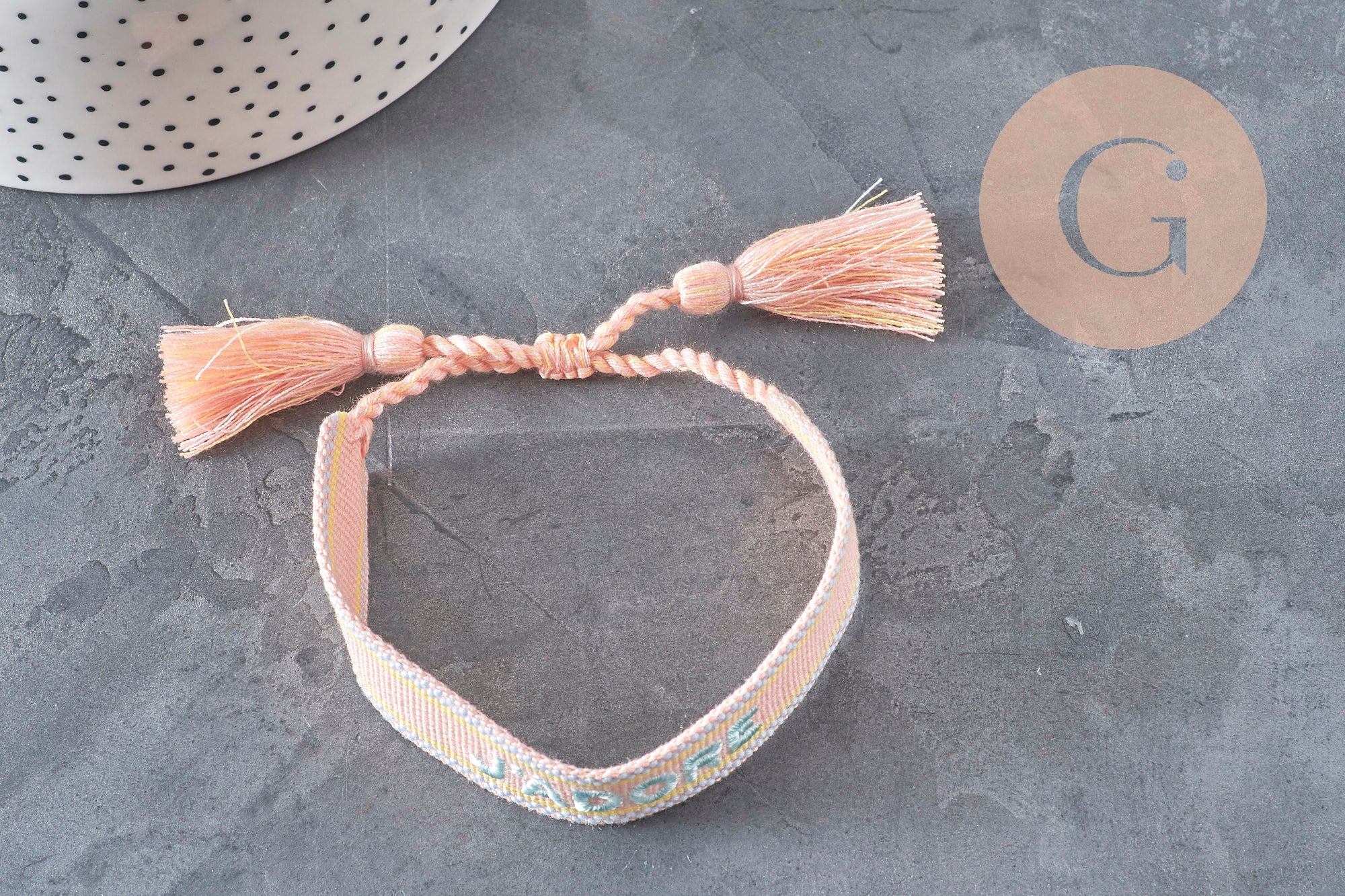 Embroidered Bracelet I LOVE HOPE EFJF, x1 (G7649)