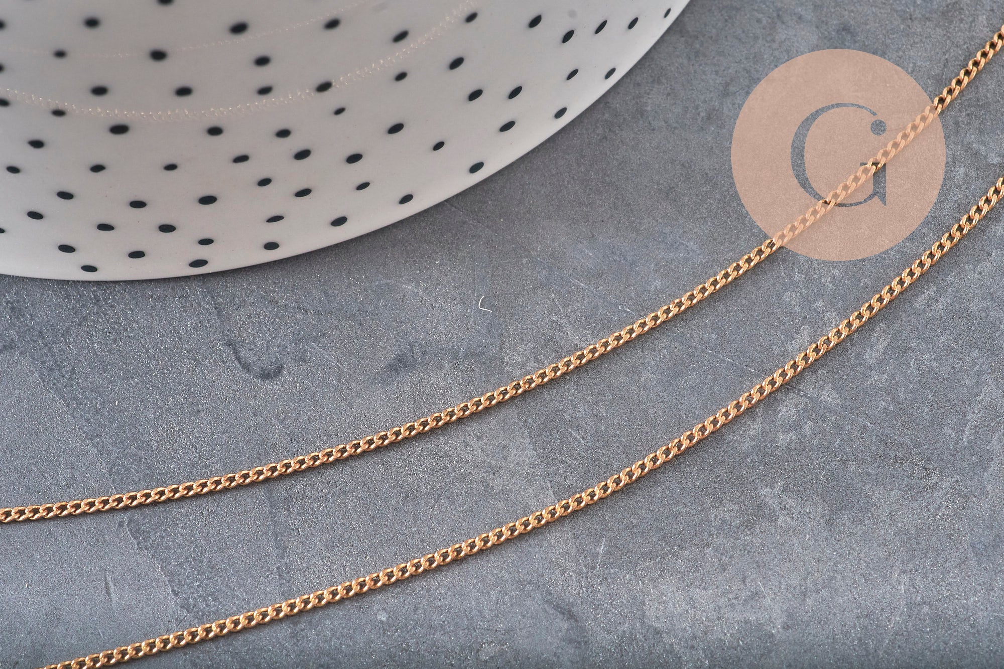 Flat raw brass chain 1.5mm, x5 meters (G0016)
