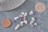 Sand chips natural fluorite stone 5-10.5mm undrilled, x20gr (G3498)