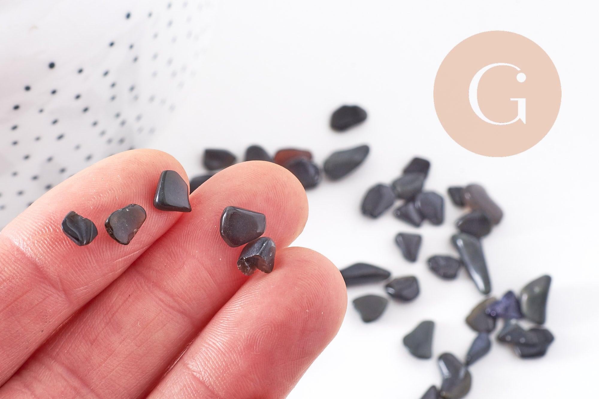Sable chips pierre obsidienne naturelle 8-20mm non percé x20gr (G0402)