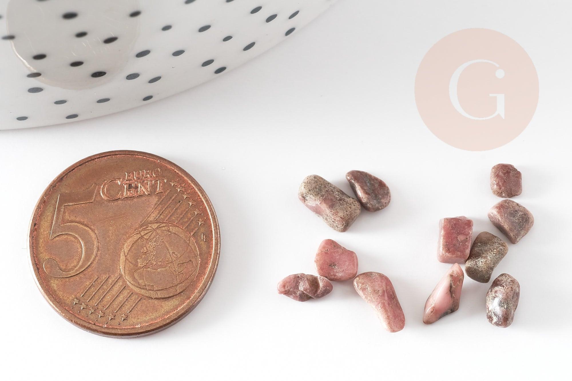Sable chips pierre rhodonite naturelle 2-8mm non percé, x20gr x50gr (G2811)