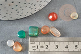 Sable pierre agate naturelle multicolore brute roulée 4~10mm non percé, x20gr (G1528)