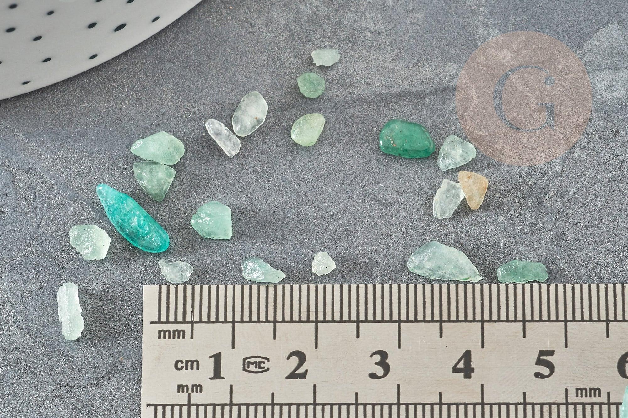 Sable pierre chips aventurine verte naturelle 2~8mm non percé, x20gr (G0229)