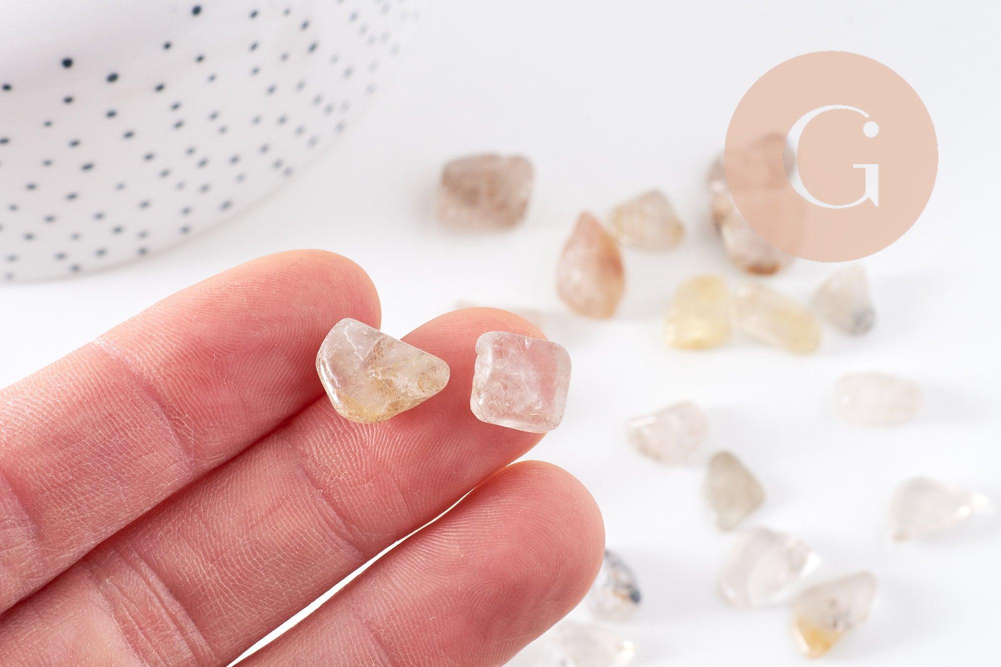 Sable pierre chips quartz rutile naturel 2~7mm non percé, x20 grammes (G0400)