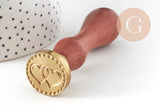 Sceau metal coeurs entrelacés cire à cacheter,fourniture pour création sceaux personnalisés, invitation de mariage DIY,25mm x1 G4723