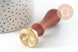 EP-Metal seal gingko leaf sealing wax, for creating personalized seals for DIY wedding invitation, 25mm x1 G4724