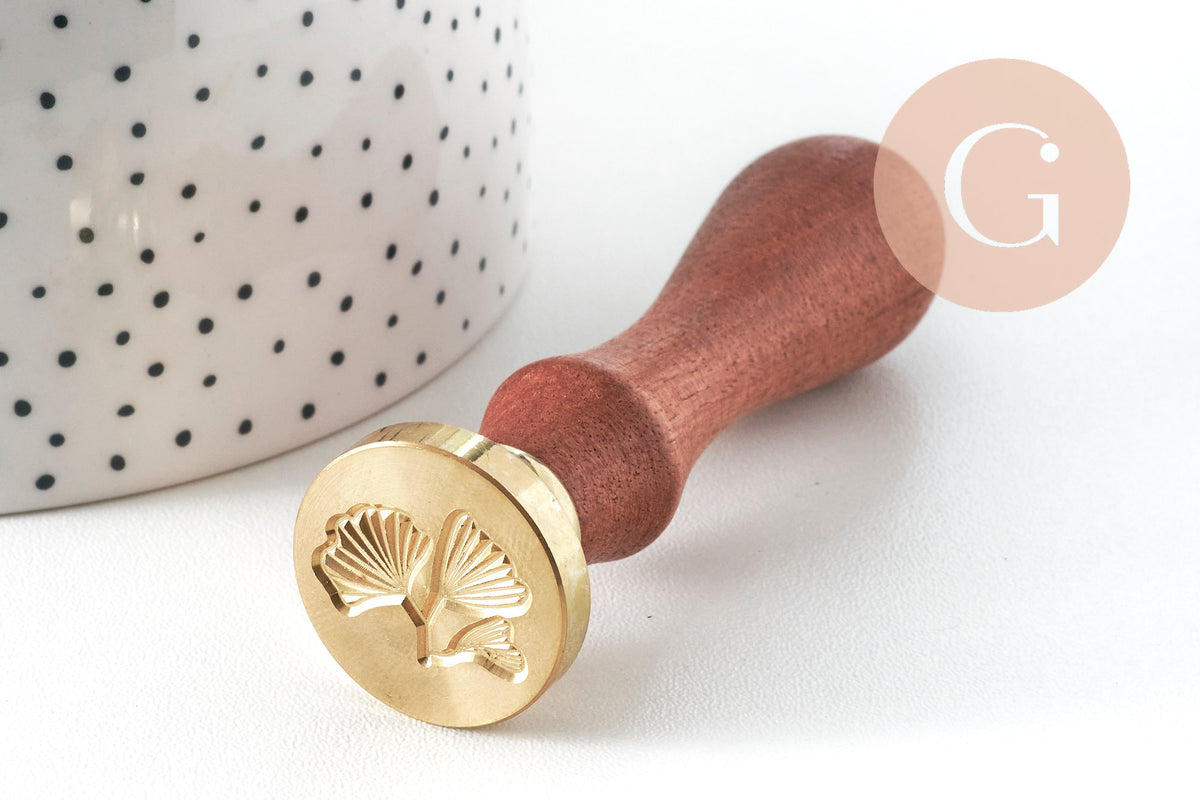 EP-Metal seal gingko leaf sealing wax, for creating personalized seals for DIY wedding invitation, 25mm x1 G4724
