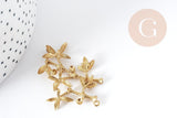 Support Pendentif feuille Bambou laiton brut 44mm, x1 (G9006)