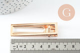 Support barrette fer doré rectangle 60mm, x5 (G4699)