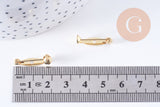 Support de broche en laiton doré 18K 20mm, x2 (G10703)
