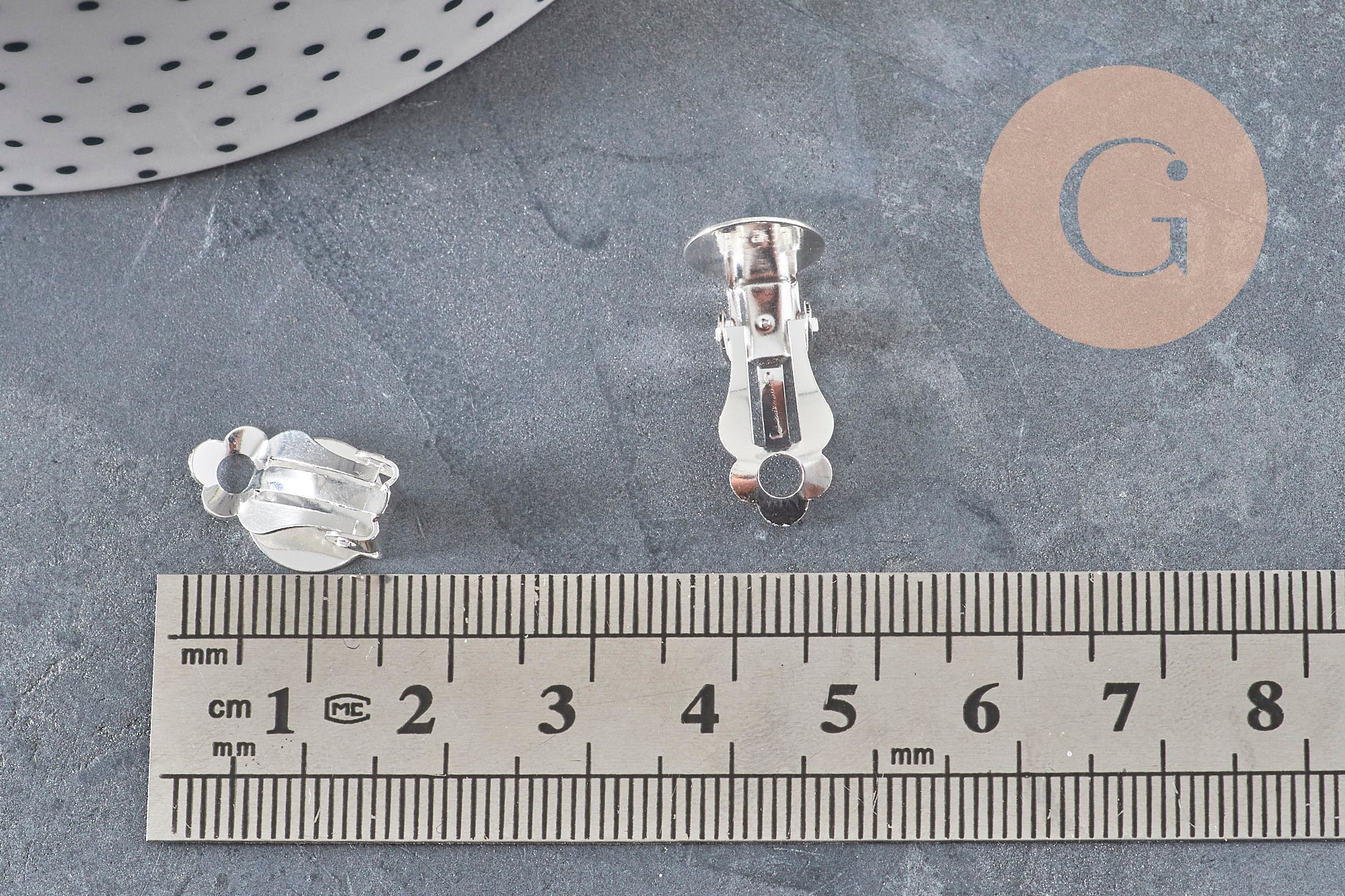 Soportes pendientes de clip acero inoxidable 304 plateado 16mm, x10 (G11175)