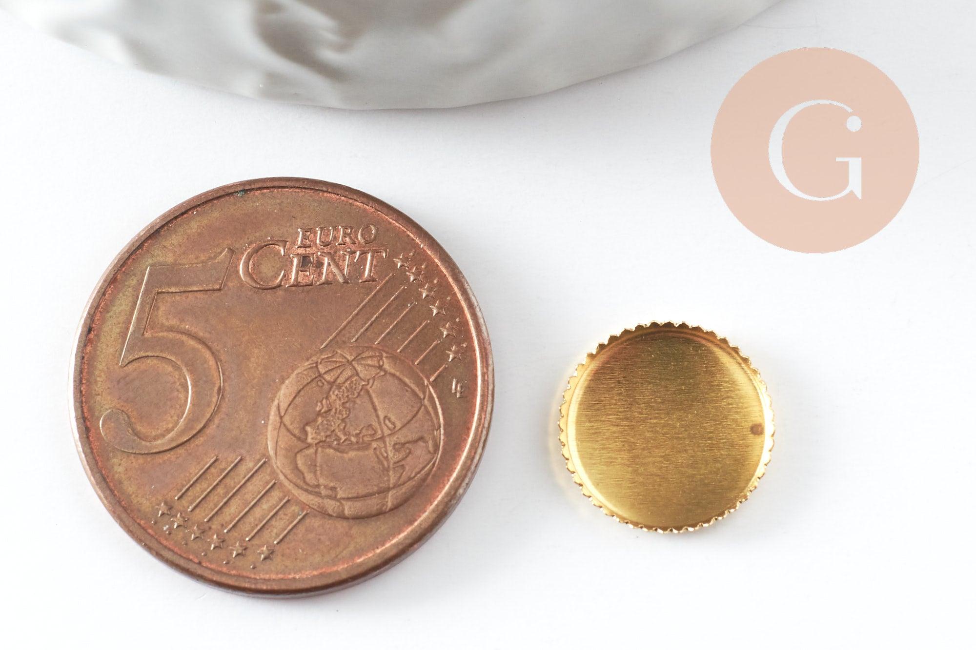 Supports de cabochon rond laiton brut 10mm, x50 (G0494)