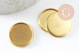 Supports de cabochons rond laiton brut 14mm avec bord, x10 (G1909)