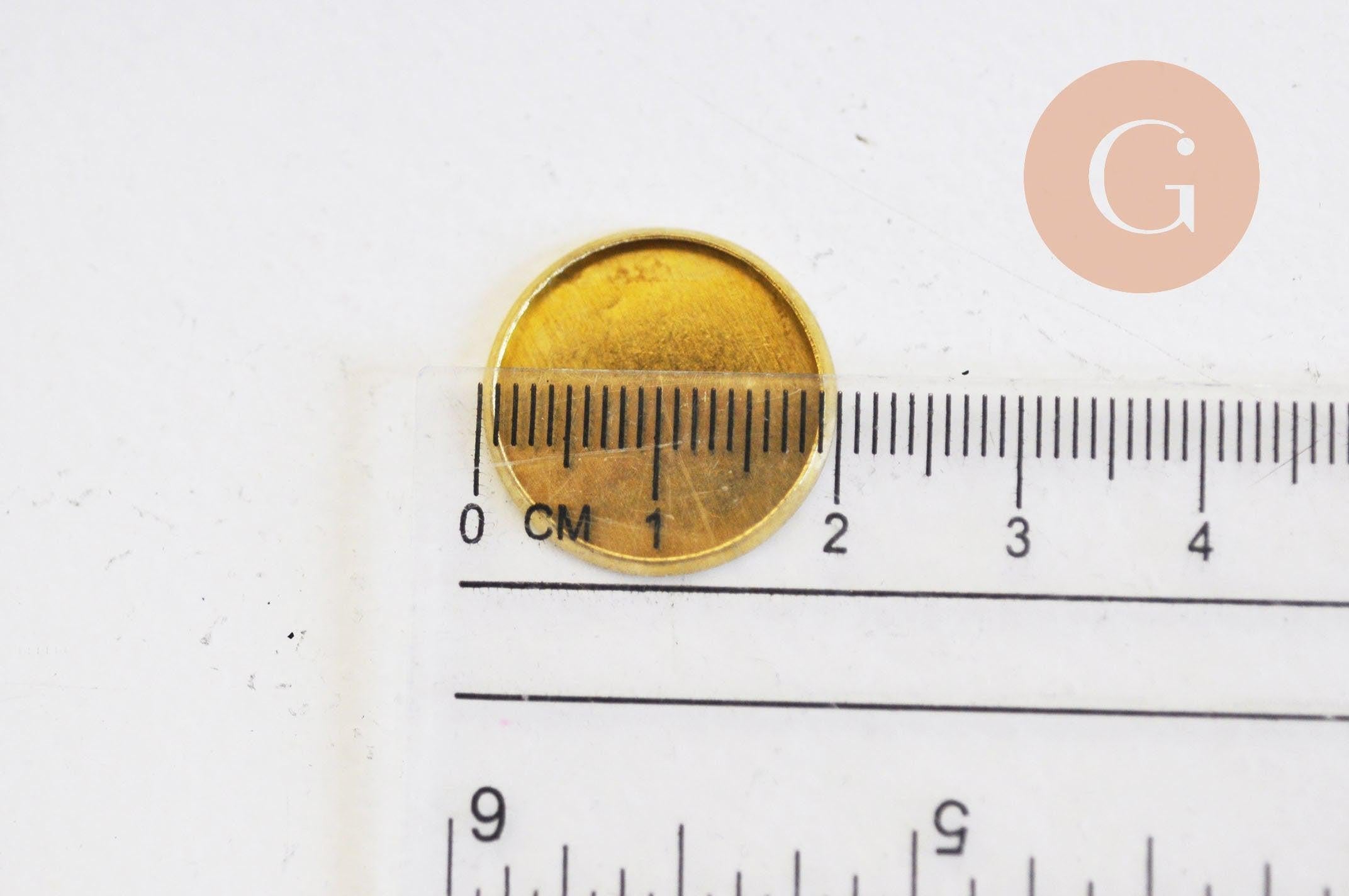 Supports de cabochons ronds laiton brut 20mm, x10 (G5046)