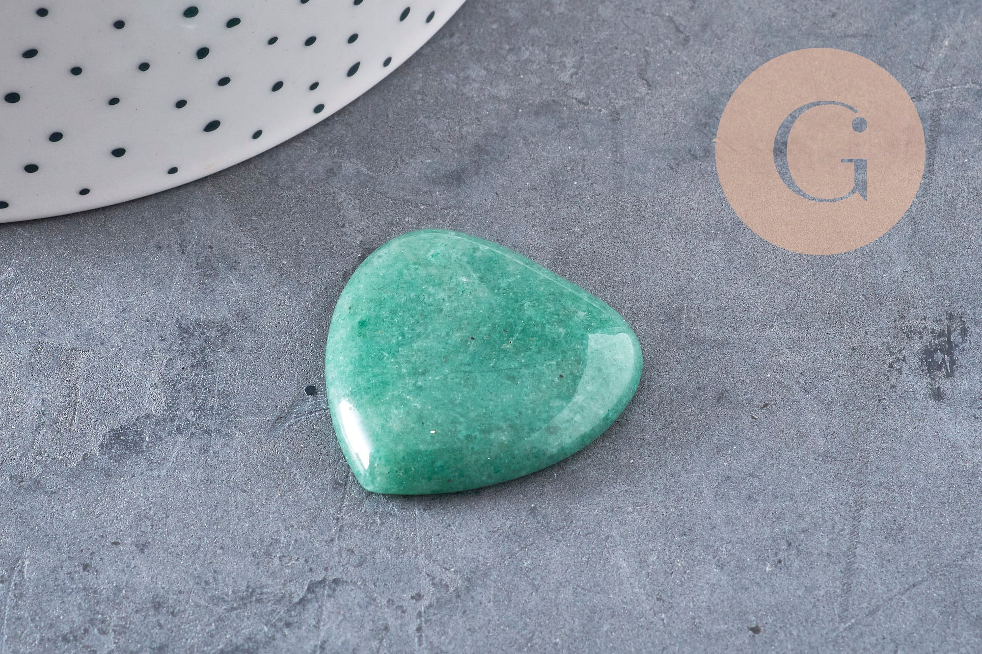 cabochon coeur pierre naturelle et de synthèse 29-30mm, x1 (G3995)