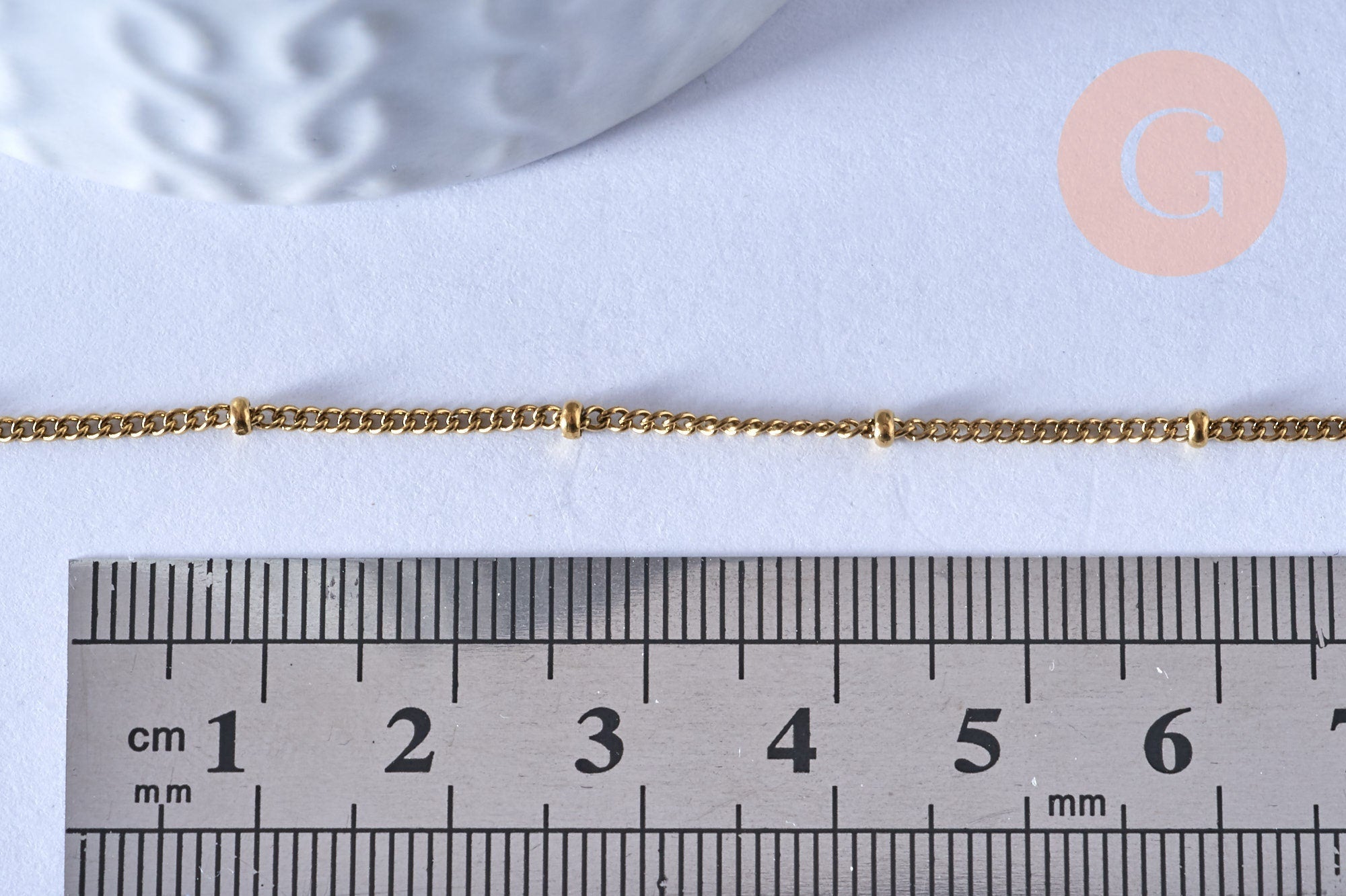 chaine de cheville acier 304 inoxydable satellite doré 14k chaine dorée 1.5/23cm, x1 (G4362)