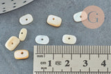 Perle plate ovale nacre blanche naturelle 7-10mm, perle coquillage ivoire naturels, x 20gr (G5847)