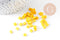 perles rocaille carré verre rectangle jaune opaque, perle carré création bracelet, perle tila,4.5mm,2 trous, x50 (4.8GR) (G5012)