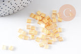 perles rocaille carré verre rectangle or nacré tila,4.5mm,2 trous, x50 (G4453)