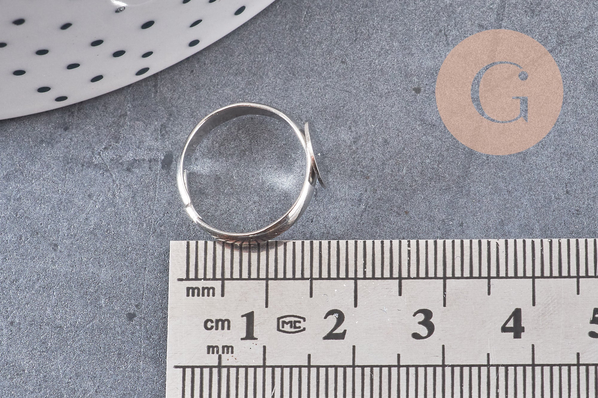 supports bague reglable platine, petites taille, x4 (G0504)