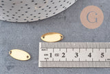 Pendentif connecteur ovale acier 201 inoxydable doré 16.5mm, x5 (G11023)