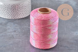 Cordon or argent rose blanc irisé polyester 1mm, x5 mètres (G10954)