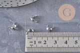 Cache-noeud chaine boule acier 304 platine avec trou 4mm, x10 (G11018)