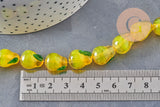 Perles Poire fruit verre tchèque artisanal 14mm, x1 fil de 28cm (G11021)